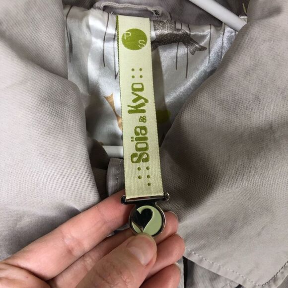Soia & KYO Grey  Spring‎ Midi Trench Jacket Sz S - Picture 9 of 10